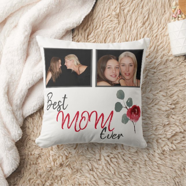 Best Mum Ever Script Mother Photo Collage Cushion (Blanket)