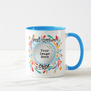 Best Mum Ever Script Typography Heart Mug