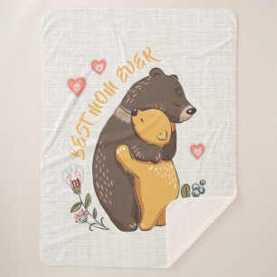Best mum ever Sherpa Blankets, mother's day gift Sherpa Blanket