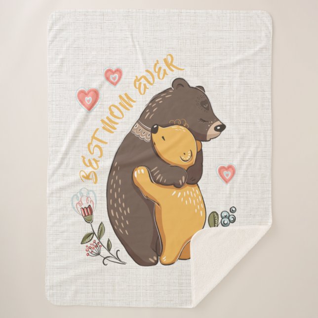 Best mum ever Sherpa Blankets, mother's day gift Sherpa Blanket (Front)