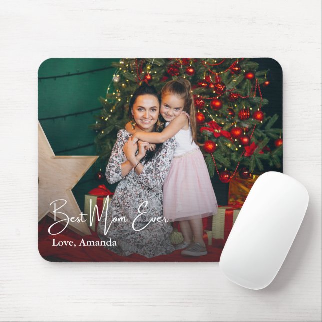 Best Mum Ever Simple Custom Photo Mouse Mat (With Mouse)