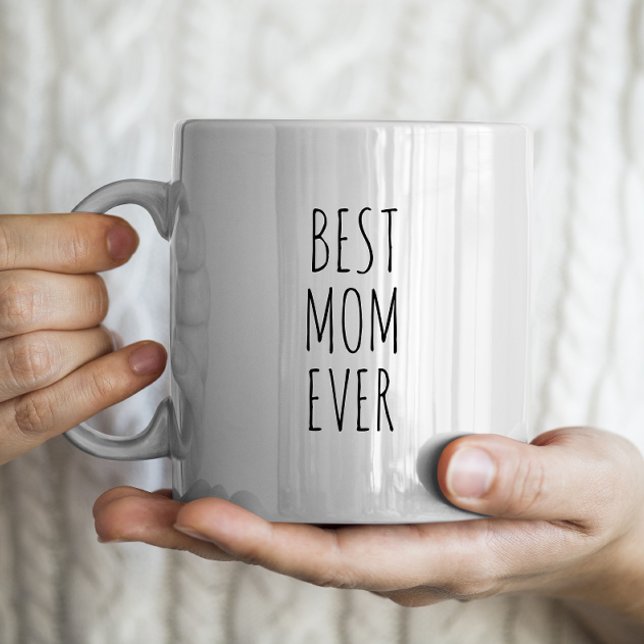 "Best Mum Ever" Simple Modern Farmhouse Large Coffee Mug (Creator Uploaded)