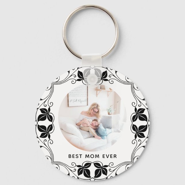 Best Mum Ever - Simple Photo Frame Keychain (Front)