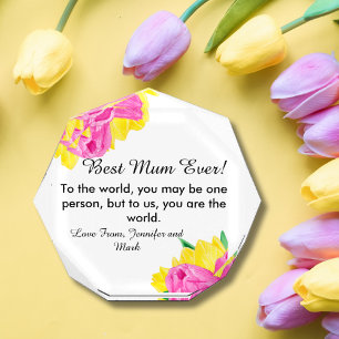 Best Mum Ever! Small Octagon Photo Block 