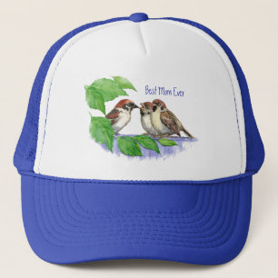 Best Mum Ever Sparrow, Cute Bird Family Trucker Hat