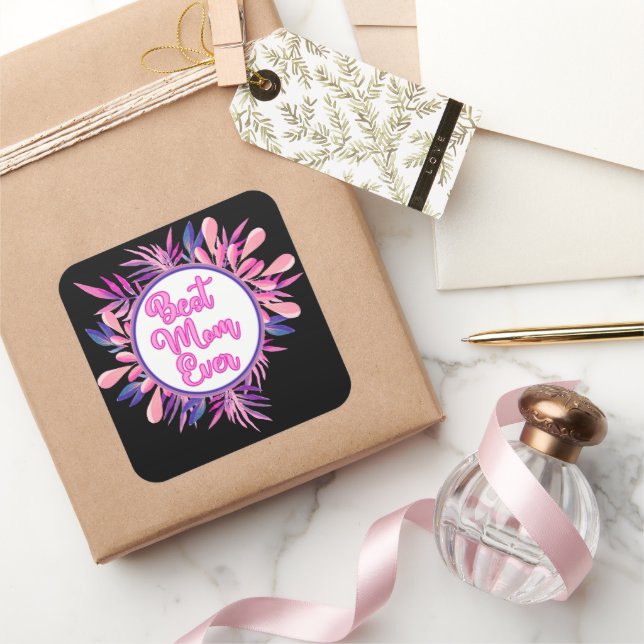 Best Mum Ever Square Sticker (Gifting)