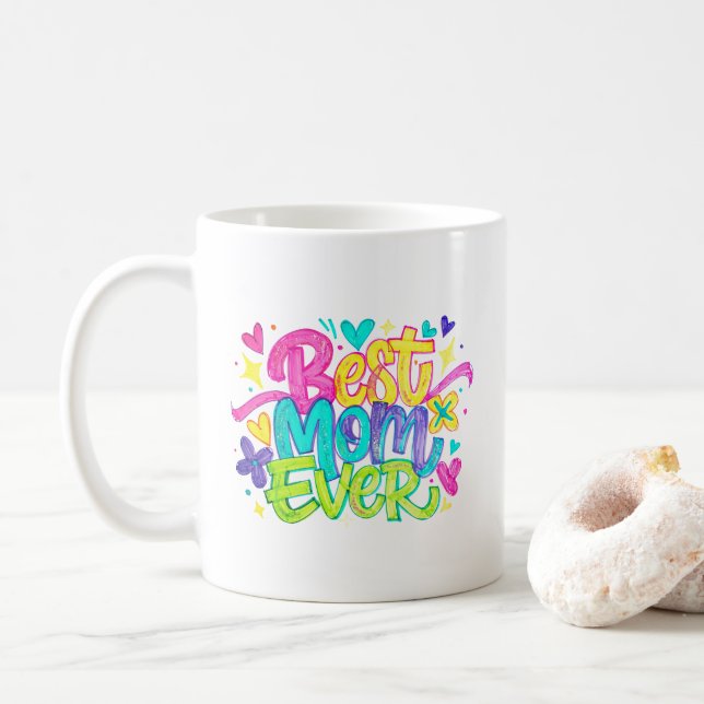Best Mum Ever (Style 2) Coffee Mug (With Donut)