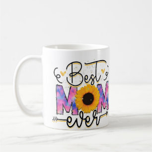 Best Mum Ever Sunflower Tie-Dye Mother's Day Gift Coffee Mug