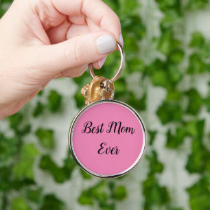 Best mum ever text pink key ring