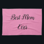 Best mum ever text pink tea towel<br><div class="desc">"Best Mum Ever" elegantly emblazoned in a vibrant font stands out against a soft pink background,  offering a heartfelt tribute to the most cherished matriarchs in a design that's both bold and affectionate.</div>