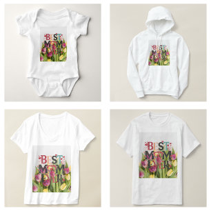 Best Mum Ever Trendy Floral T-Shirt