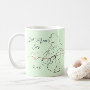 Best Mum Ever Trendy One Line Motherhood Heart Coffee Mug