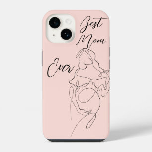 Best Mum Ever Trendy One Line pregnancy  iPhone 14 Case