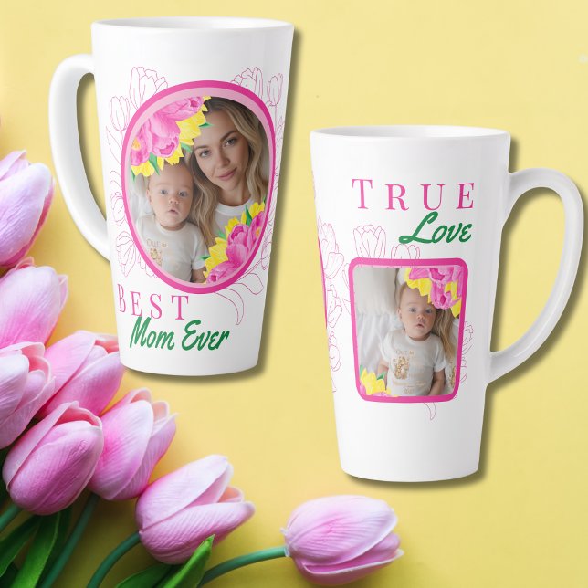 Best Mum Ever, True Love  2 Photo  Latte Mug (Best Mom Ever, True Love 2 Photo Latte Mug)