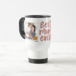 Best mum ever two-photo trendy rose Mother's Day Travel Mug<br><div class="desc">Best mum ever! If it's on a mug it must be true! This fun and stylish travel mug with rosy pink type features two custom photo spots for your fondest memories with mum. Perfect for Mother's Day, mum's birthday, holidays and more! This original design is available in a variety of...</div>