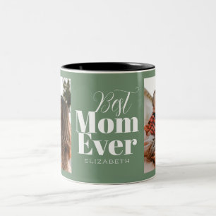 Best Mum Ever Typography Customised  Two-Tone Coffee Mug