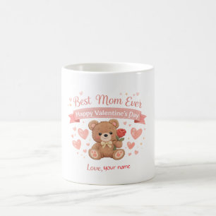 Best Mum Ever Valentine Heart Postcard Coffee Mug