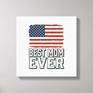 Best Mum Ever Vintage American Flag Shirt Design_1 Canvas Print