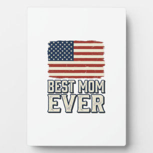 Best Mum Ever Vintage American Flag Shirt Design_1 Plaque