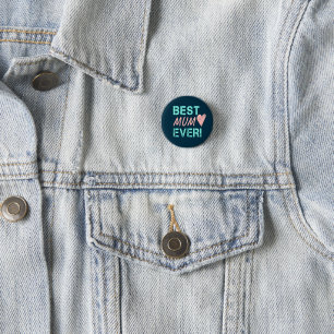 Best Mum Ever Vintage Mum Heart For Mother's Day 3 Cm Round Badge