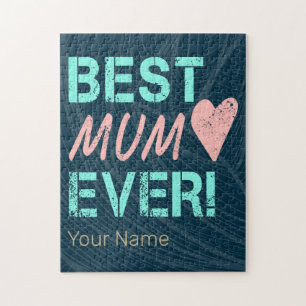Best Mum Ever Vintage Mum Heart For Mother's Day Jigsaw Puzzle