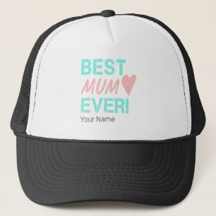 Best Mum Ever Vintage Mum Heart For Mother's Day Trucker Hat