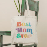 Best mum ever Vintage retro script Mother's day Tote Bag<br><div class="desc">Best Mum Ever: a simple tote bag with a colourful retro typography,  perfect to celebrate Mother's day or any other occasion.</div>