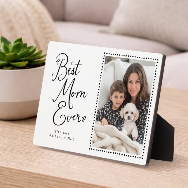 Best Mum Ever Whimsical Script 1 Photo  Plaque (Creator Uploaded)