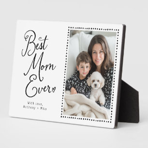 Best Mum Ever Whimsical Script 1 Photo  Plaque