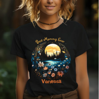 Best Mum Ever Whimsigoth Nature Fairy Wildflowers T-Shirt