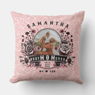 Best Mum Ever Wild Flowers Badass Mother Day Photo Cushion
