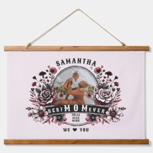 Best Mum Ever Wild Flowers Badass Mother Day Photo Hanging Tapestry
