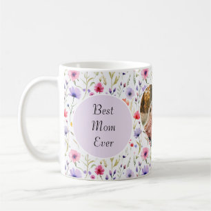 Best Mum Ever Wildflower Floral Photo Mother's Day Coffee Mug