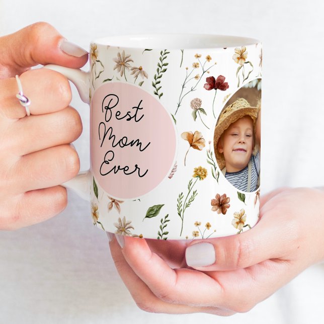 Best Mum Ever Wildflower Photo Mother's Day Mug (Creator Uploaded)