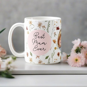 Best Mum Ever Wildflower Photo Mother's Day Mug