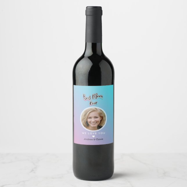Best mum ever wine label (Front)