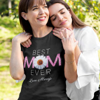 Best Mum Ever With Daisy Image Print (Pink V2)