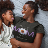 Best Mum Ever With Daisy Image Print (Purple V2)