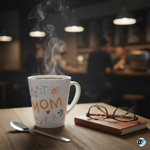 "Best Mum Ever" with mum photo, Mother's Day Gift Latte Mug