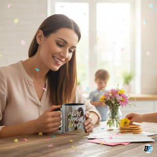 Best Mum Ever" with mum photo, Mother's Day Gift Mug