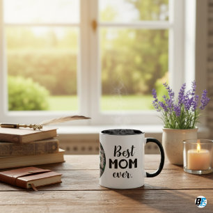"Best Mum Ever" with mum photo, Mother's Day Gift Two-Tone Coffee Mug