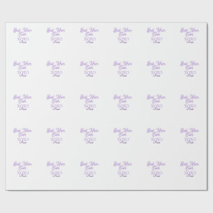 best mum ever xoxo name purple stylish mothers day wrapping paper