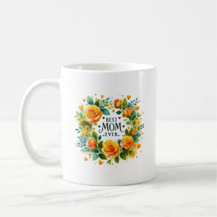 Best Mum Ever Yellow Roses Frame Coffee Mug
