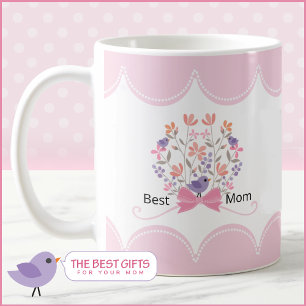 Best Mum Floral Bouquet Customisable Mothers Day Coffee Mug
