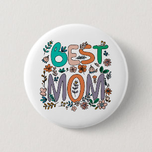 Best Mum Floral Pin
