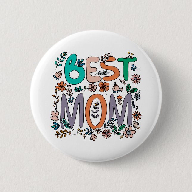 Best Mum Floral Pin (Front)