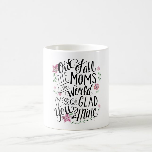 Best Mum Floral Quote Coffee Mug (Center)