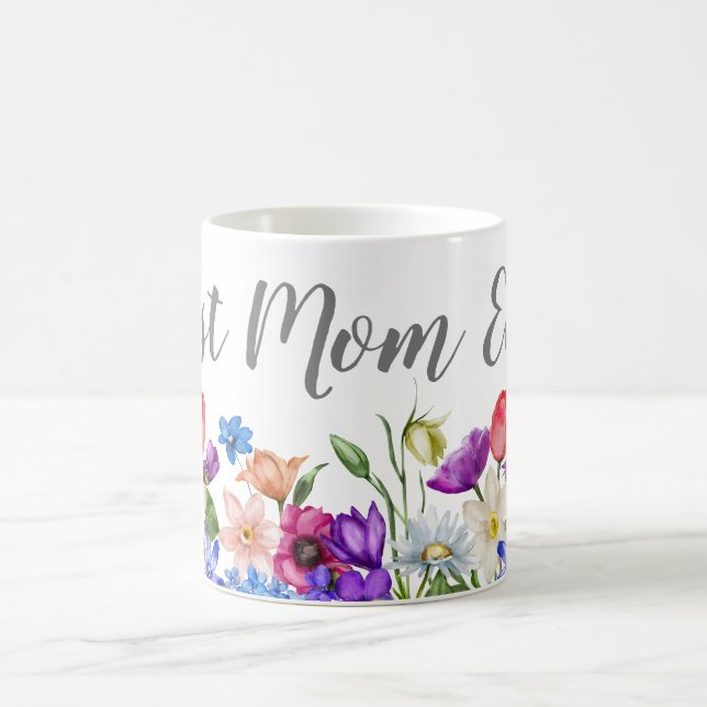 Best Mum Floral Wildflower  Coffee Mug (Center)