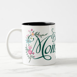 Best Mum Floral with Photo Two-Tone Coffee Mug