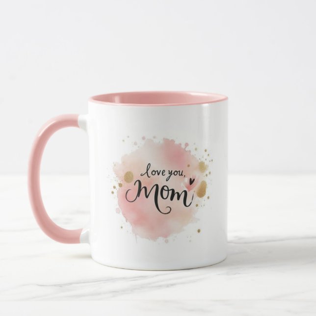 Best mum gift "Love You, Mum" – Watercolor Splash Mug (Left)